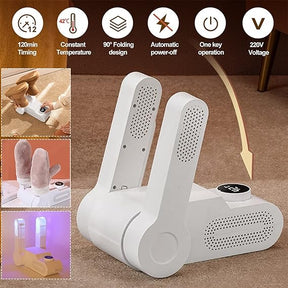 Shoe Dryer and Deodorizer - Auto Off Timer - Folding Design and Smart Panel