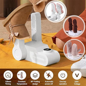 Shoe Dryer and Deodorizer - Auto Off Timer - Folding Design and Smart Panel